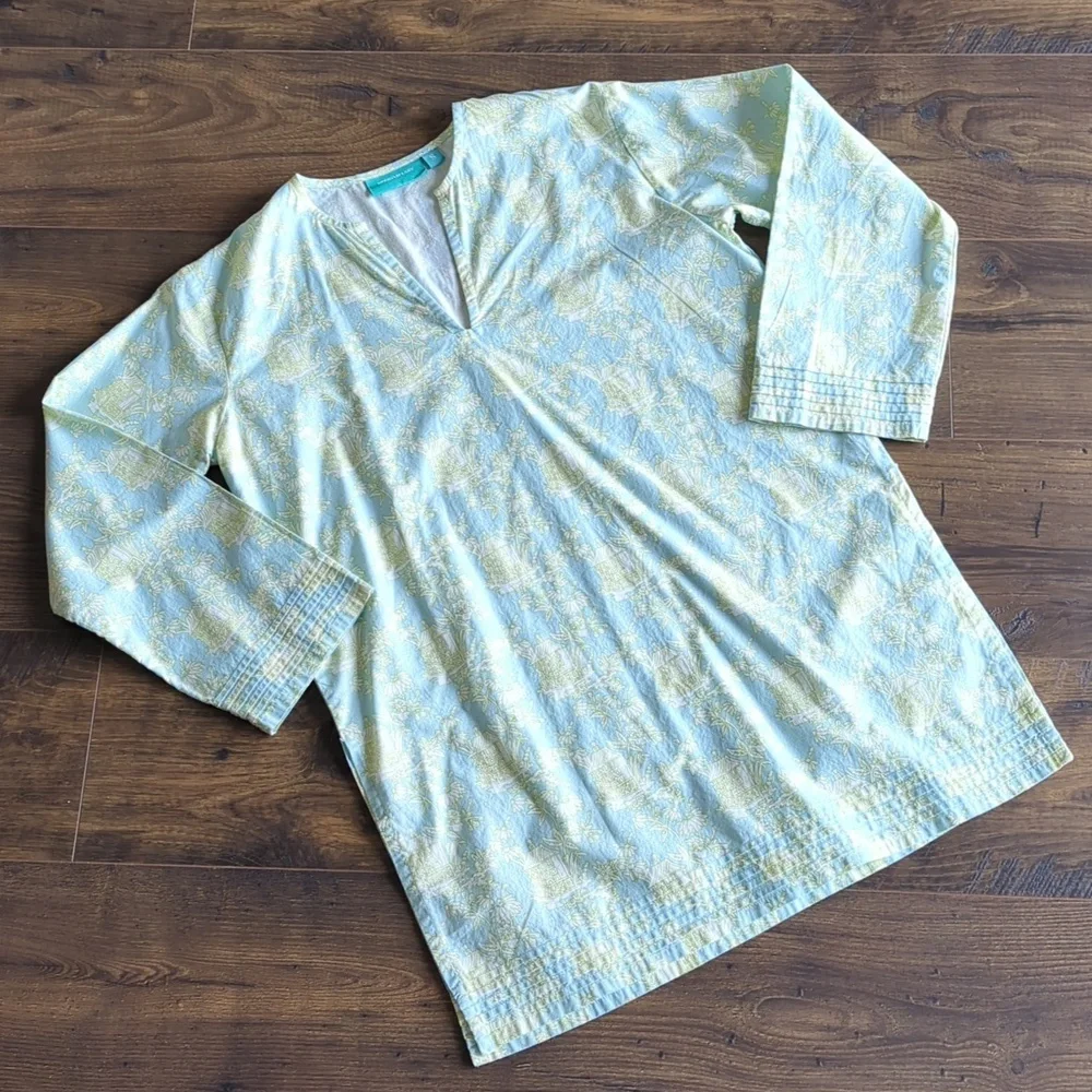 Needham Lane Sydney Cotton Poplin V-neck Tunic - Picture 16 of 17